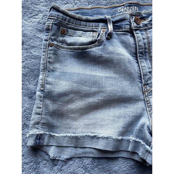 Denizen From Levis Womens Shorts High Rise Shortie Roll Tab Hem Blue Size W30 - Picture 2 of 9
